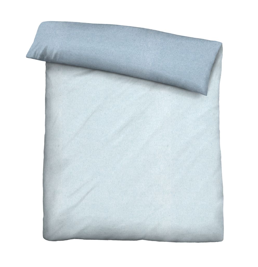 Biberna Melange Flanell-Wendebettwäsche 0840500-221, Größe 135x200 cm,eisblau