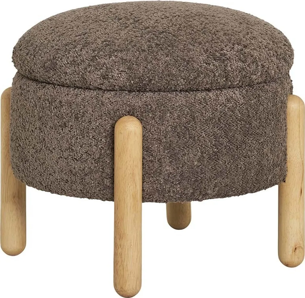 Pouf Repose-pieds avec Rangement Stellan Marron pour Salon et Chambre