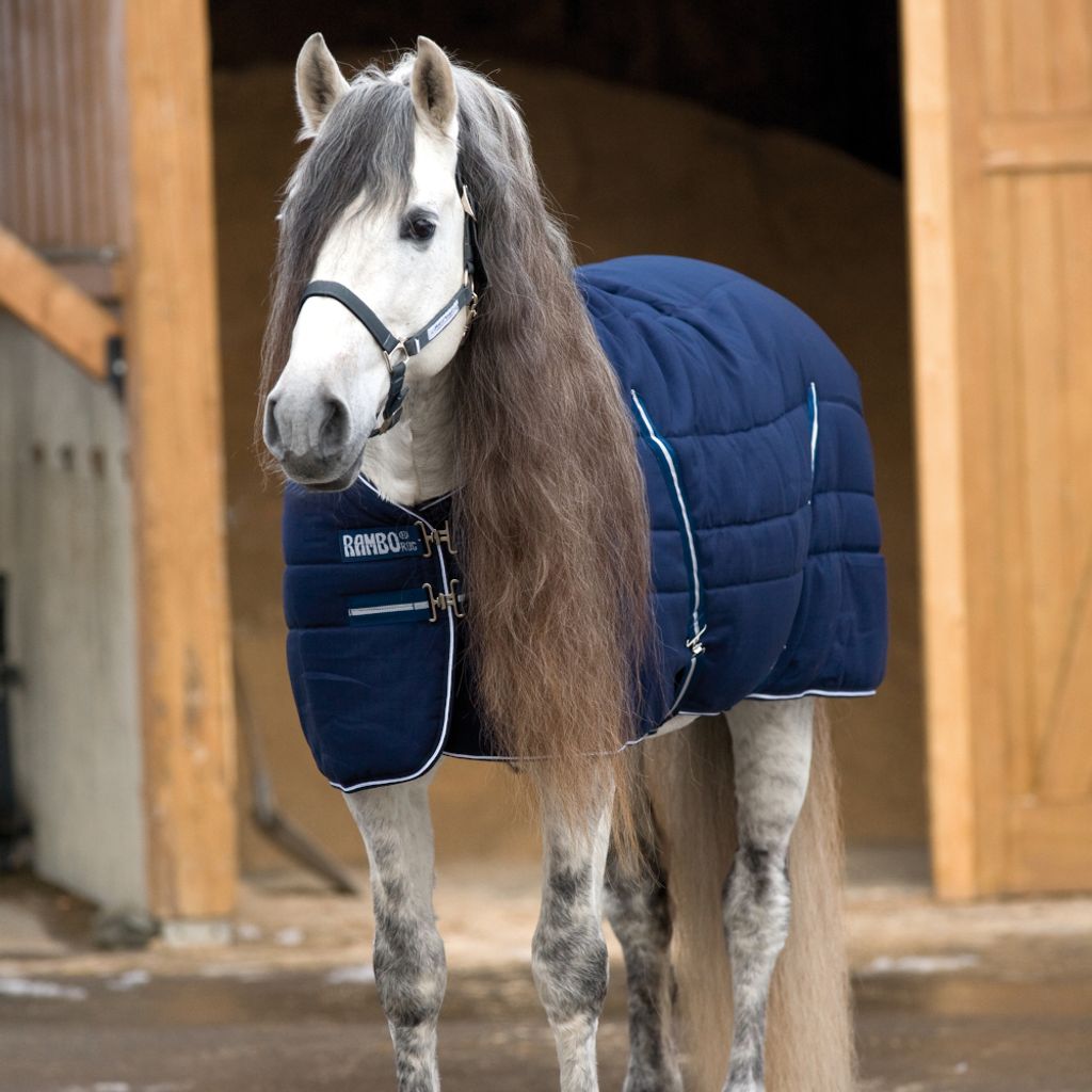 Horseware Ireland Stalldecke 400g Rambo Stable Rug Winterdecke Navy/Navy & White 130 (6'0)