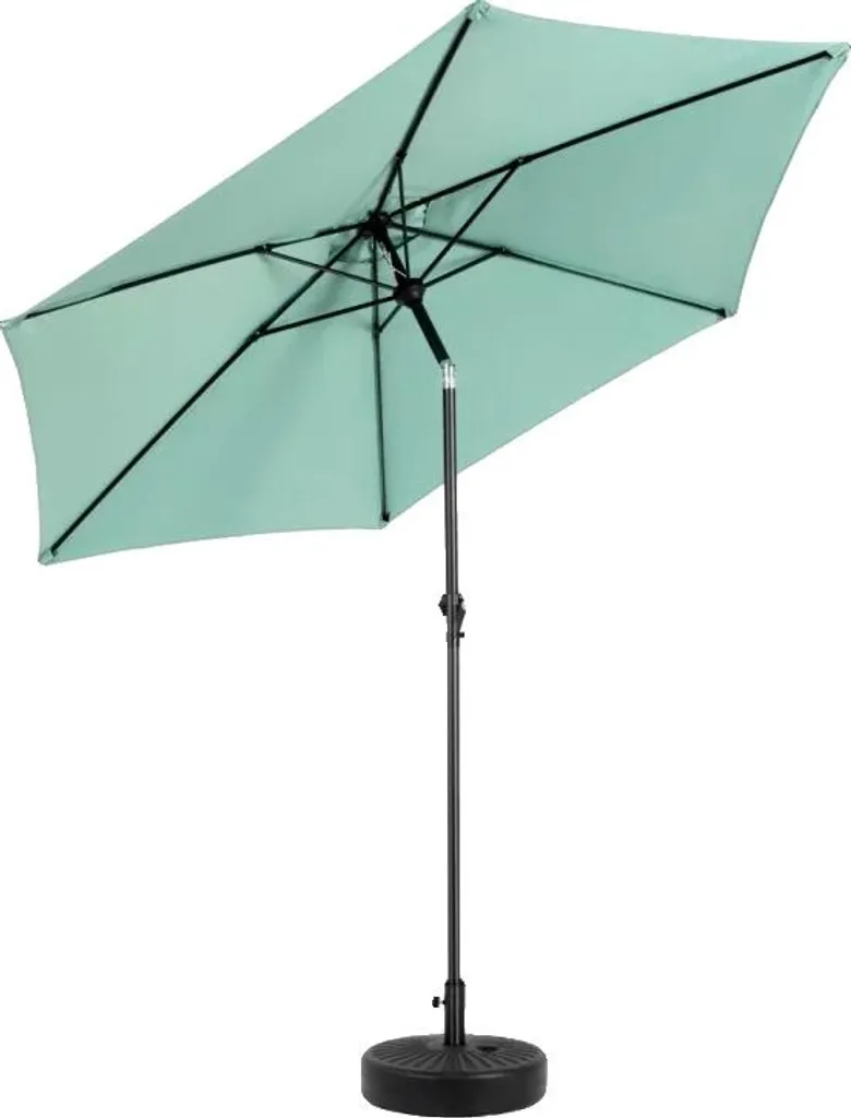 Parasol résistant au vent et soleil vert clair avec armature fixe