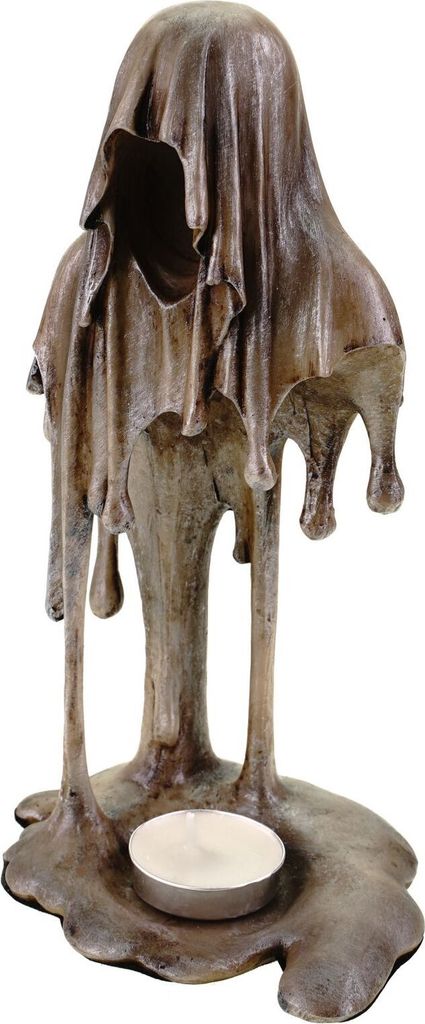 Grim Reaper Teelichthalter - Schmelzender Sensenmann - 21cm Gothic Figur Skelett