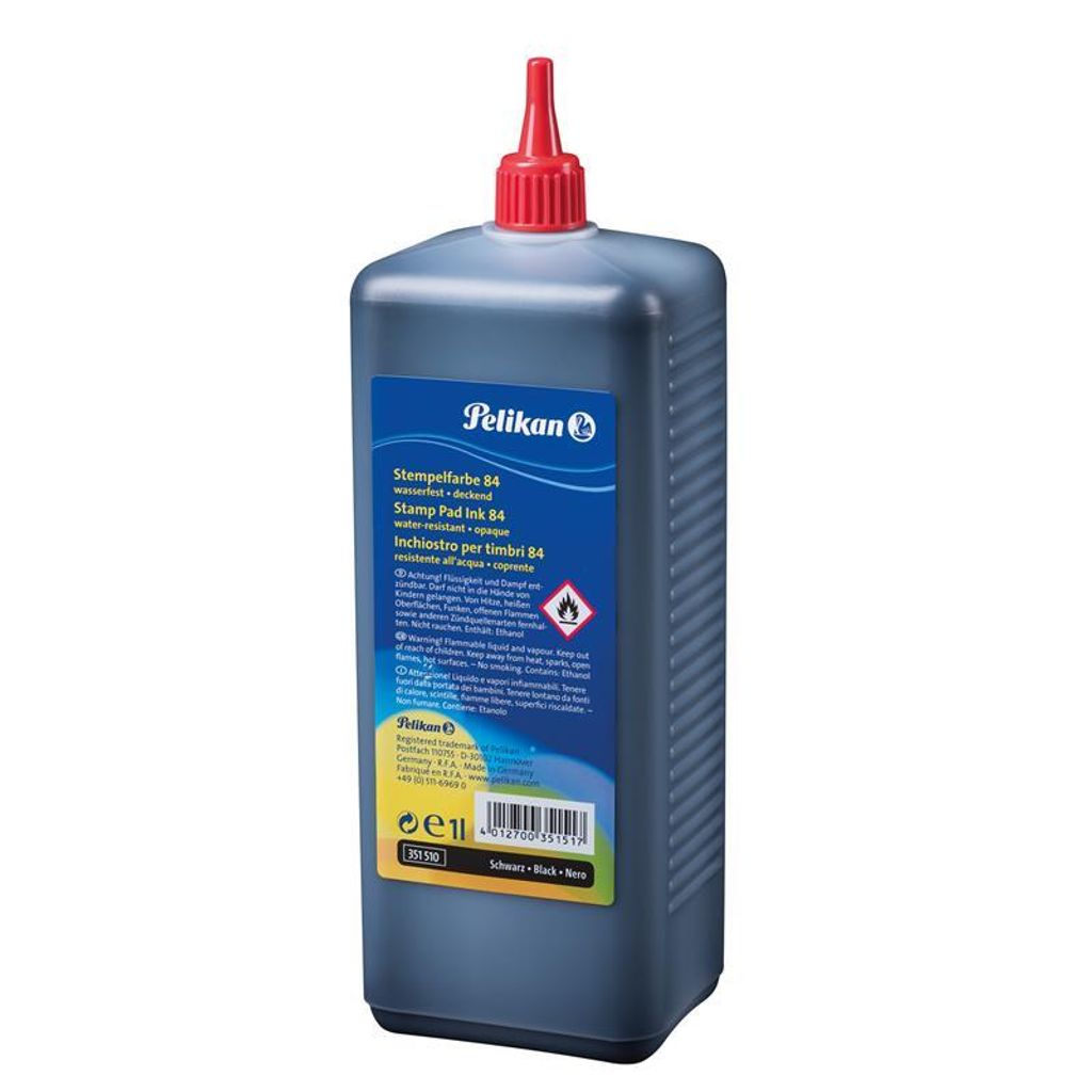 Pelikan Stempelfarbe wasserfest 1000 ml Schwarz