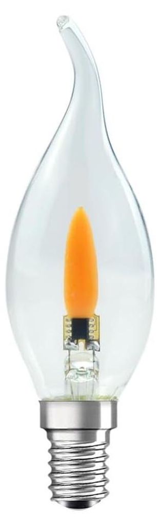 LED filamentlamp, windkaarsmodel, 1W, E14 fitting, helder Productafbeelding 