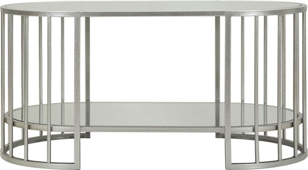 Couchtisch Tavolo 108 x 50 x 45 cm Metall Spiegel Silber