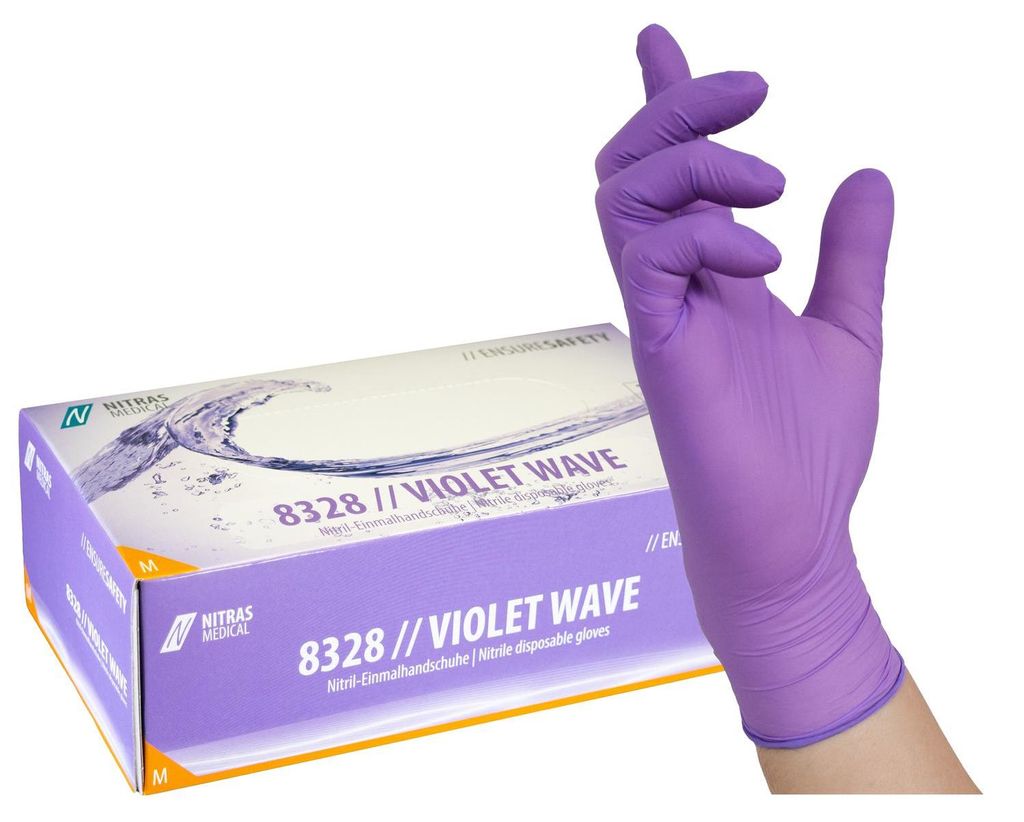NITRAS unisex Einmalhandschuhe VIOLET WAVE lila Größe M 100 St.