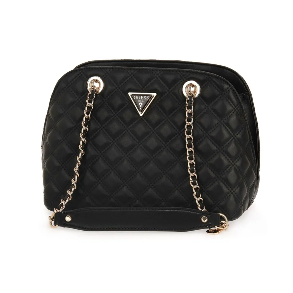 Petit Sac Guess Giully Dome Satchel 48050BLA Noir Matelassé et Compact