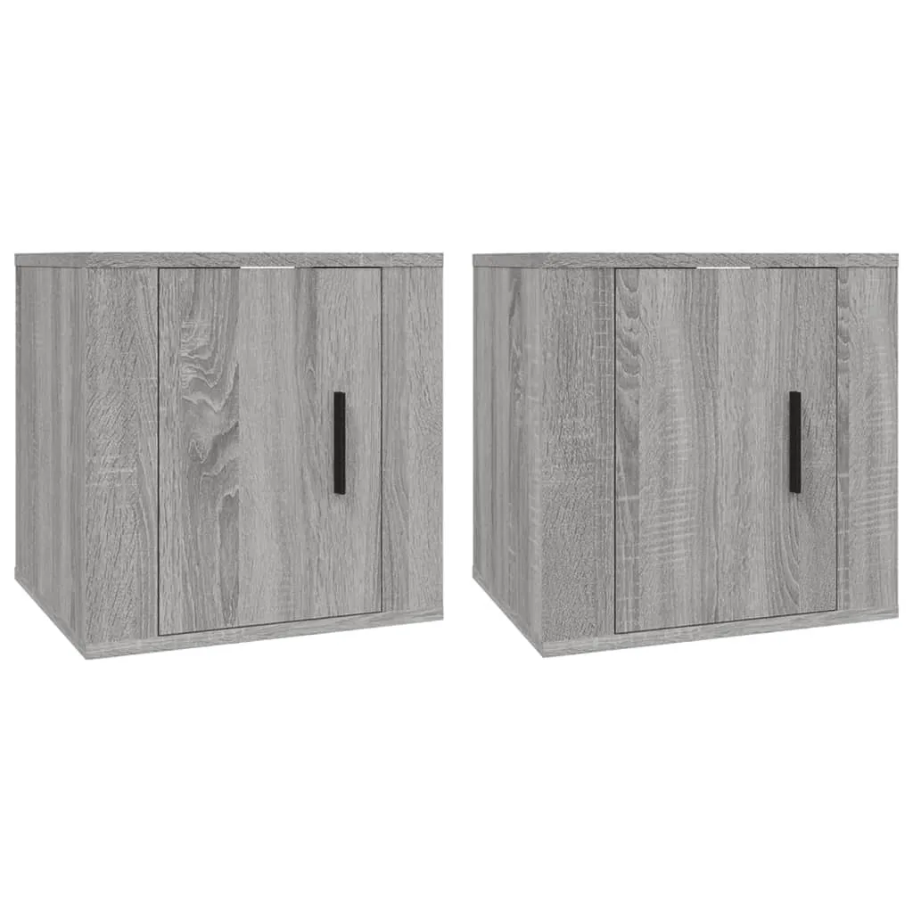 Set 2 Mobili TV Sospesi SYFAX Grigio Sonoma 40x40cm - Design Minimal