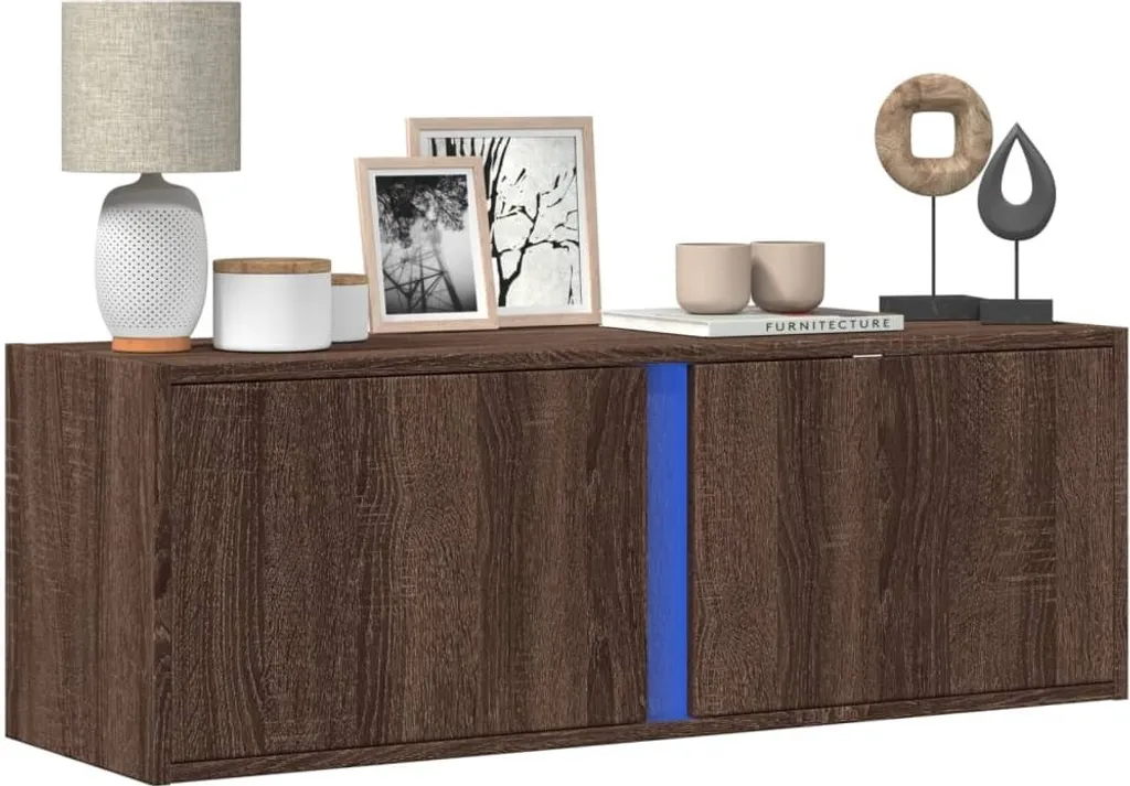 Mobile Porta TV LED Sospeso Rovere 100cm BEI CLORIS - Lusso Accessibile