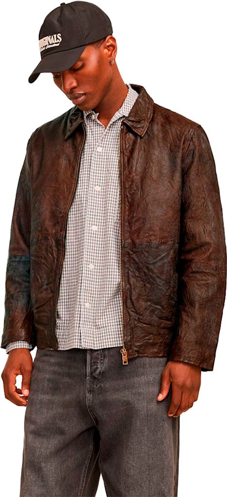 Jack & Jones Crincle Lederjacke Braun XL Mann Braun XL