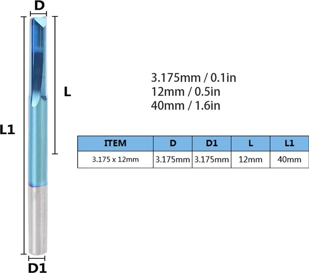 Mèche CNC 3.175mm pour Découpe de Précision sur Bois, Acrylique et PCB - 7