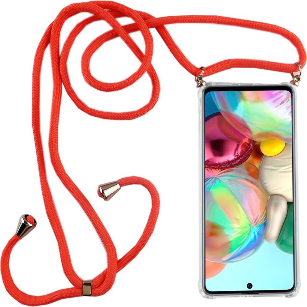 Handykette für Samsung Galaxy A71 - Smartphone Necklace Hülle mit Band - Schnur mit Case zum umhängen in Pink