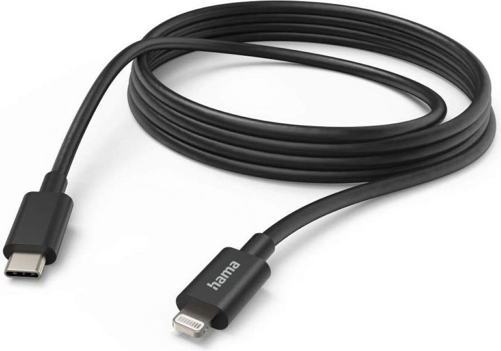 Hama 00187274, 3 m, Lightning, USB C, Samec, Samec, Čierna Obrázok produktu 