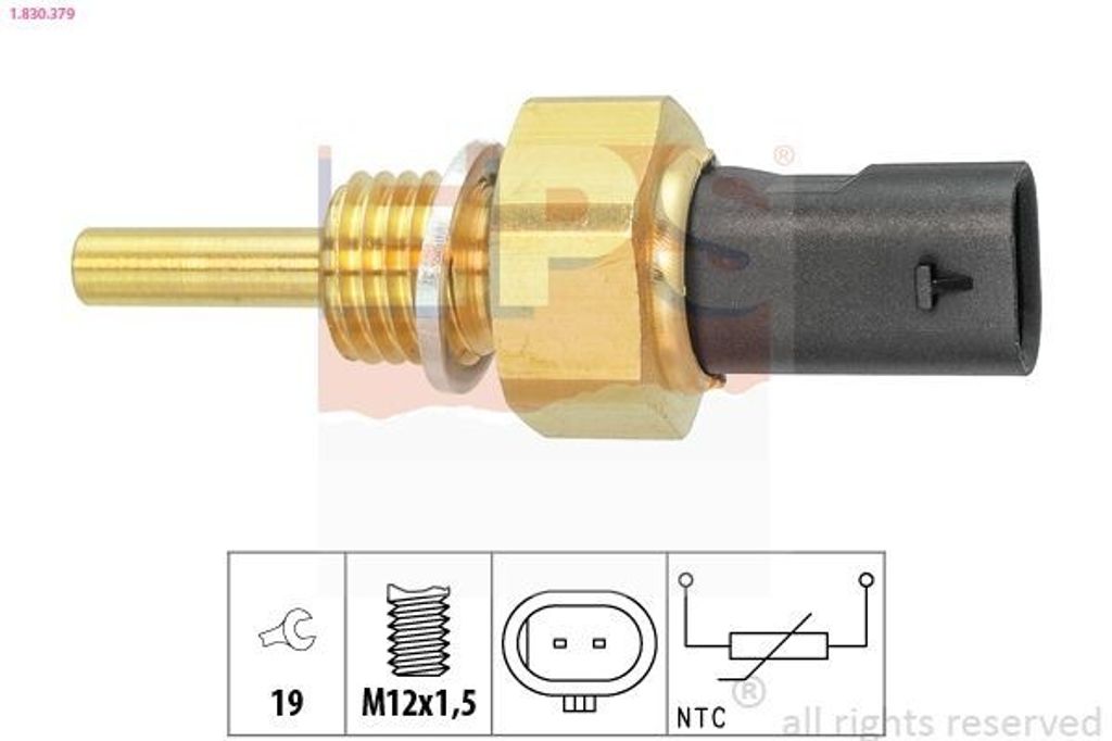 EPS 1.830.379 Kühlmitteltemperatursensor für OPEL INSIGNIA Caravan Mokka / Mokka X (J13) Astra J Sports Tourer (P10) ASTRA J Astra K Sports Tourer