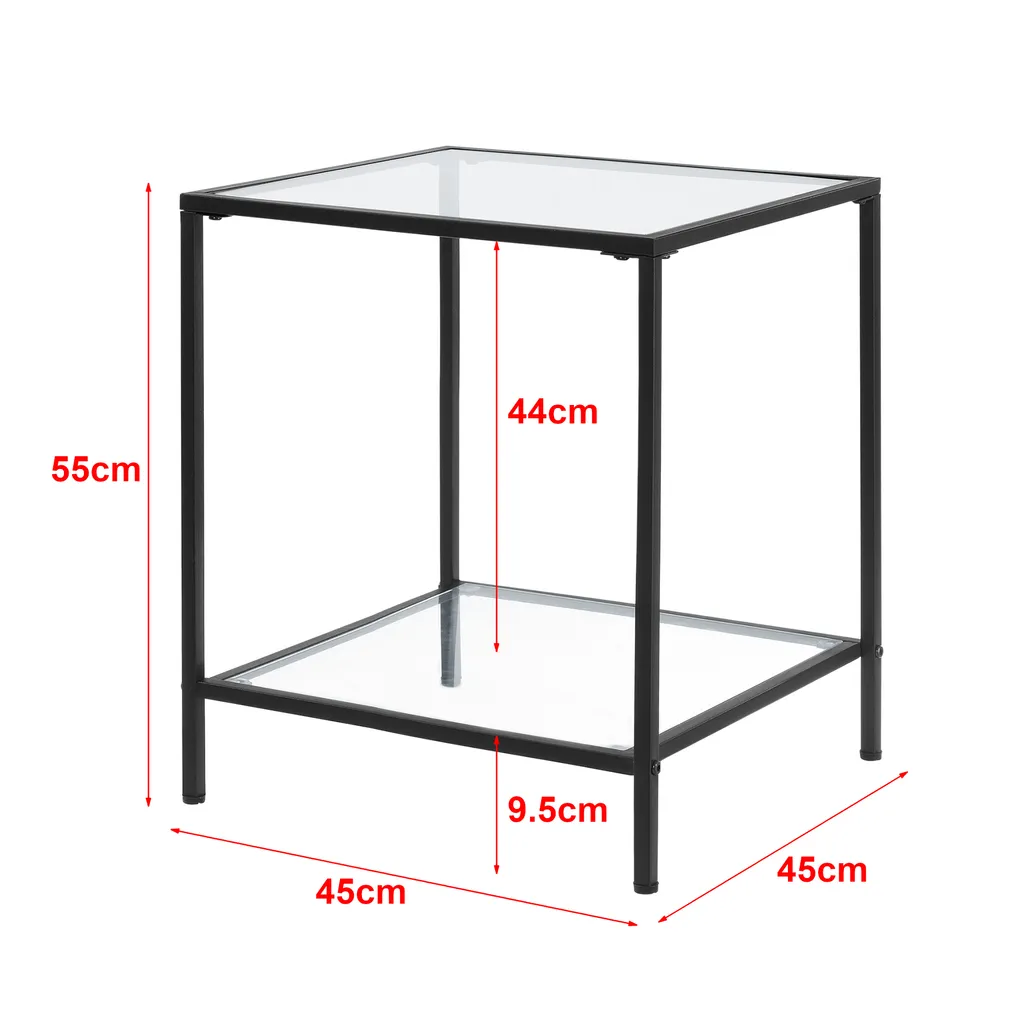 Table d'appoint stable Norrtälje en verre pour salon encombré
