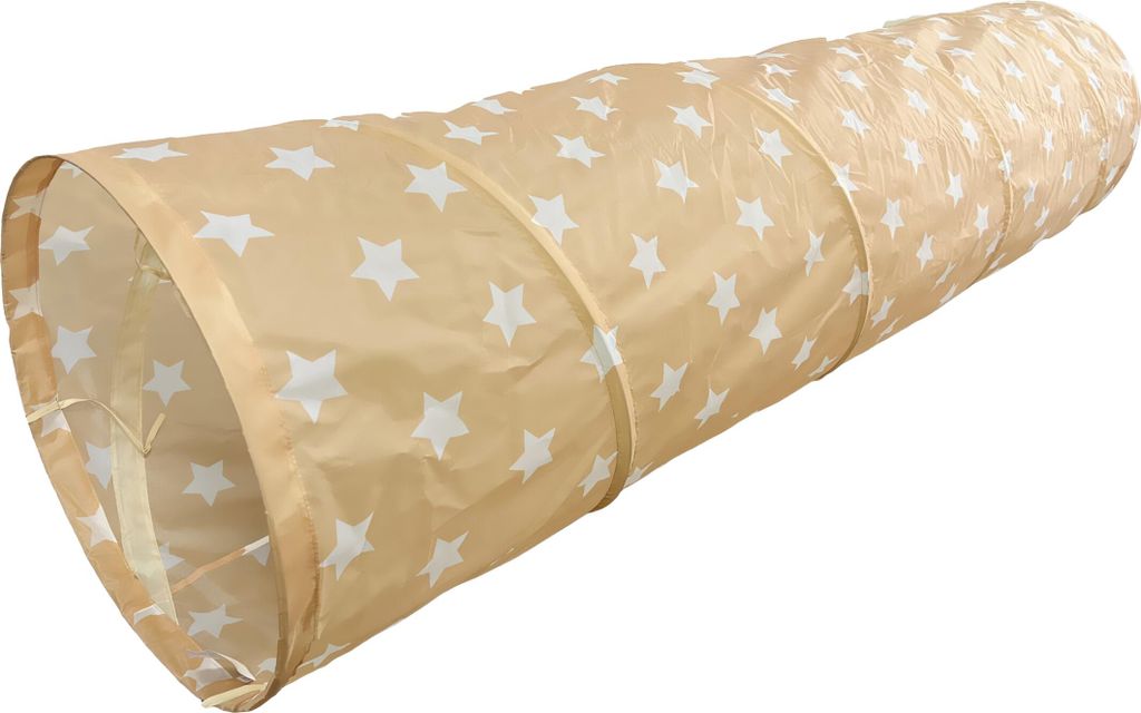 Relaxdays Spieltunnel Sterne, farbenfroher Krabbeltunnel, Produktbild 