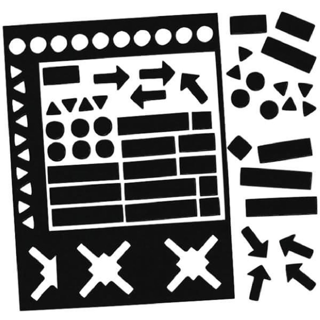 Magnetsymbole 20mm Set mit 30 Symbolen schwarz