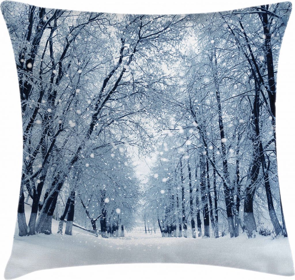 ABAKUHAUS Winter Kissenbezug, Wilde Bäume Snowy, Waschbar mit Reißverschluss Kissenhülle mit Farbfesten Klaren Farben Beidseitiger Druck, 40 x 4...