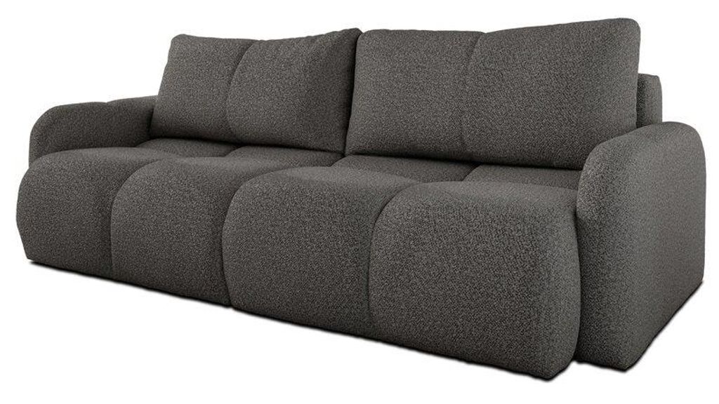 Sofa Ecksofa mit Schlaffunktion Bettkaste 3-in-1 Sofa Couch Graphit Pio LOOP19