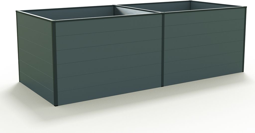 GFP Aluminium Hochbeet KINGSIZE DANIELA - 235 x 77 x 77 cm - Anthrazit, Stecksystem, langlebig