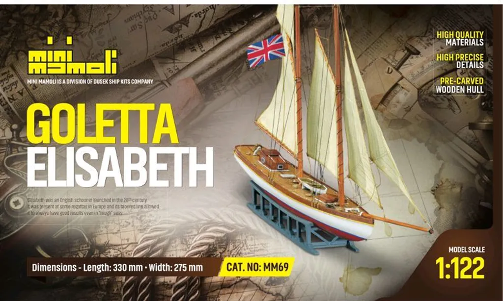 Réussir sa Maquette Navale : Goletta Elisabeth 1:122 Kit Bois Complet