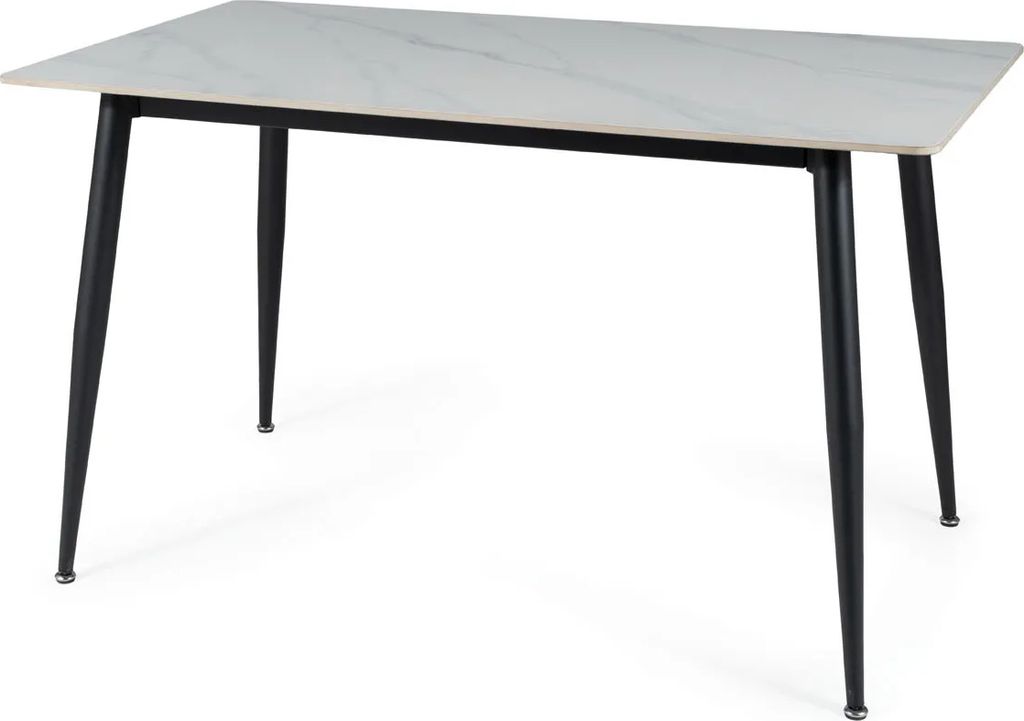 Stół RION 130x70 biały/czarny mat Zdjęcie produktu 