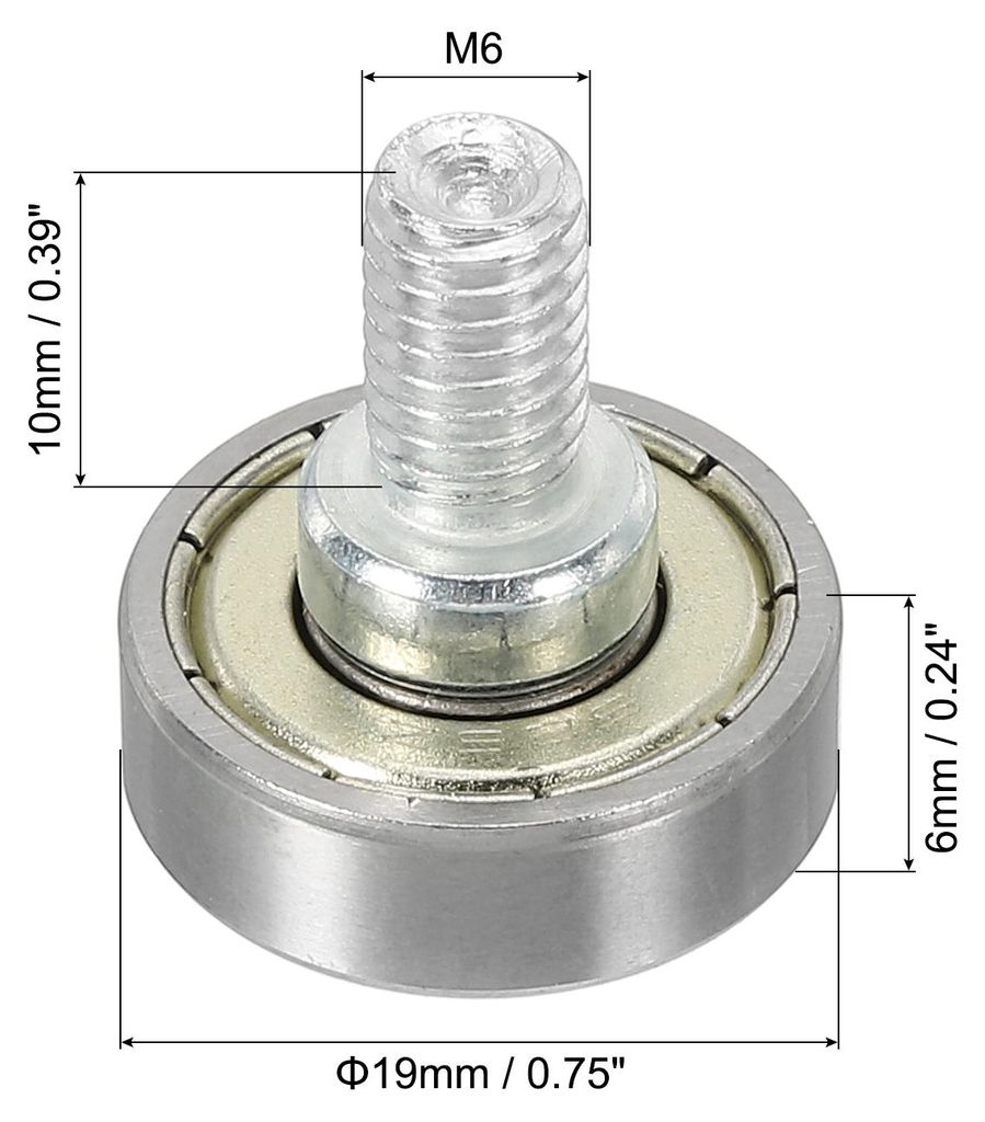 19mm Schubladenrollen, 6er Pack Schubladenrollen Ersatzr?der mit Kugellager, 4mm Schritt, Wei?