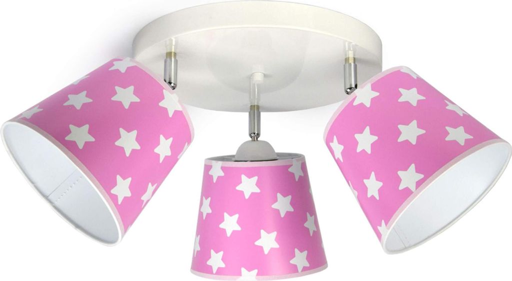 Deckenleuchte Deckenlampe Kinderleuchte Kinderlampe Leuchte Lampe mehrfarbig Stern Metall 230V 299 300 G3 (300-G3 Sternchen, Rosa)