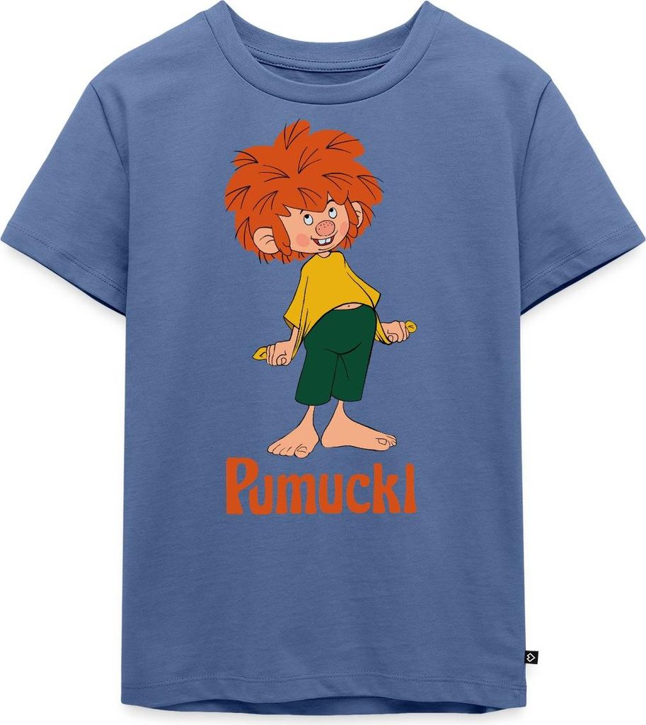 Spreadshirt Pumuckl Mit Frecher Pose Und Verschmitztem Lächeln Kinder Premium T-Shirt, 134/140 (8 Jahre), Taubenblau