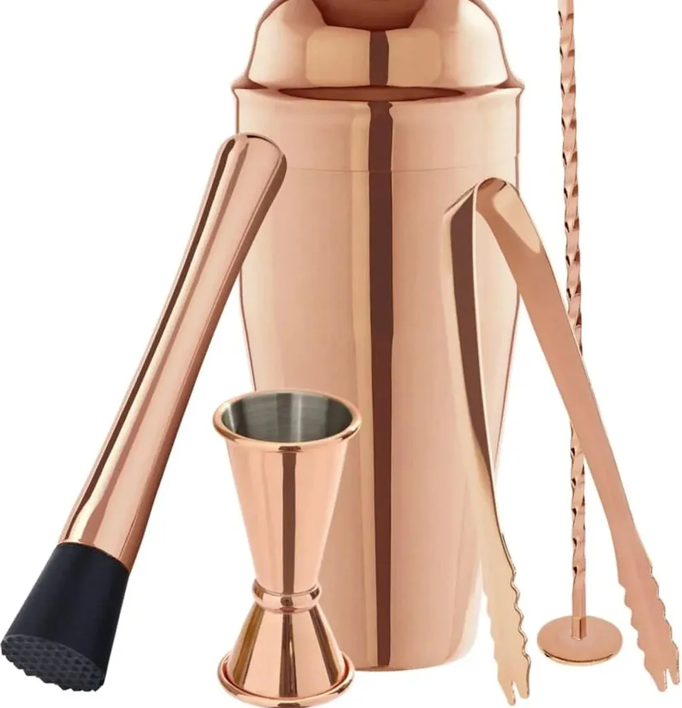 Set Barman Rame 8 Pezzi Fuchs Box - Kit Cocktail Acciaio Inox