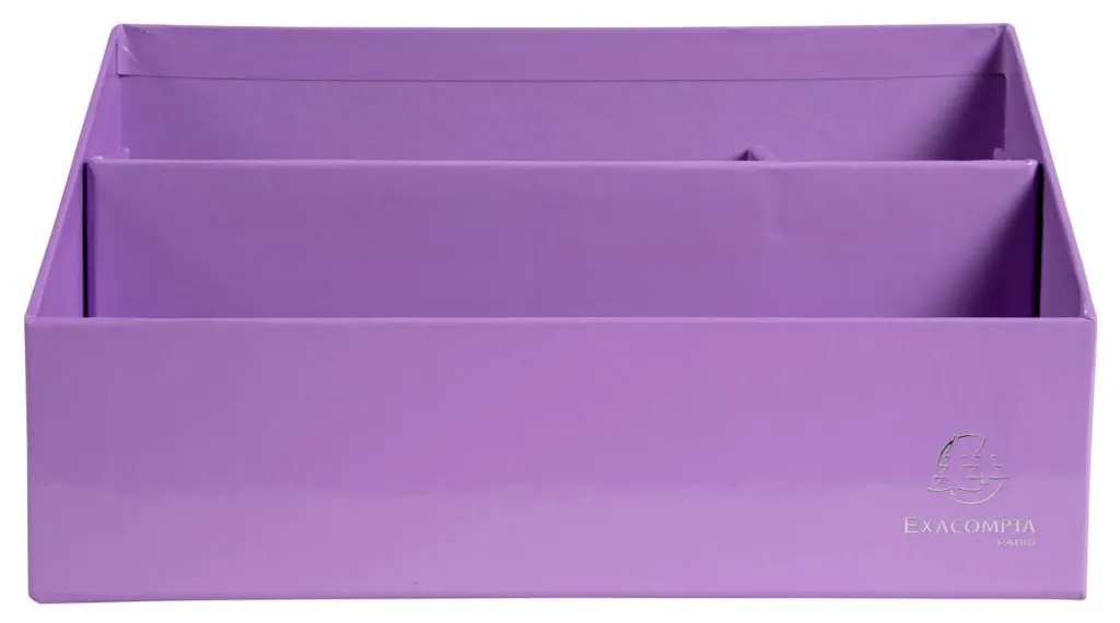 Organisateur de bureau 3 bacs Aquarel mauve pastel en carton renforcé