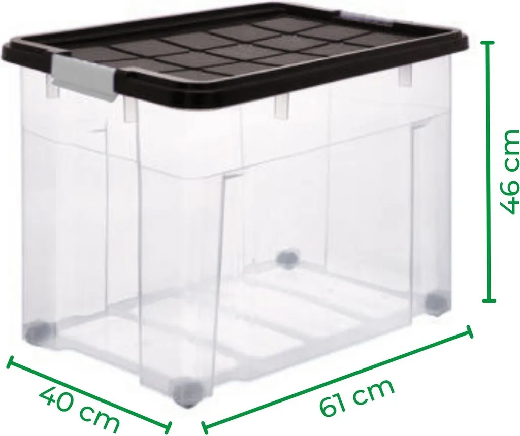 Novaliv Set Box Stoccaggio Professionale 80L/55L - Antiurto e Trasparenti