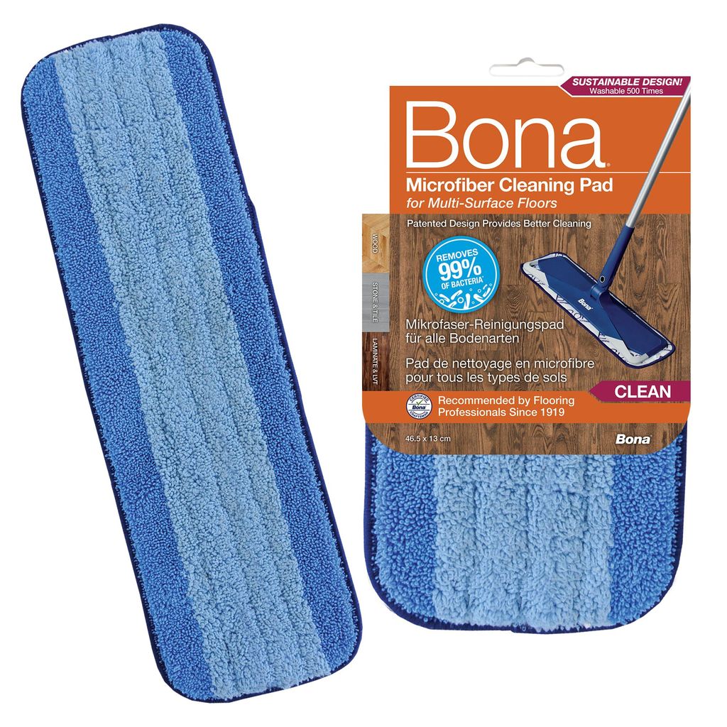 Bona Mikrofaser Reinigungs-Pad mit Zwei-Zonen-Design, maschinenwaschbar und passend für alle Bona Mopps