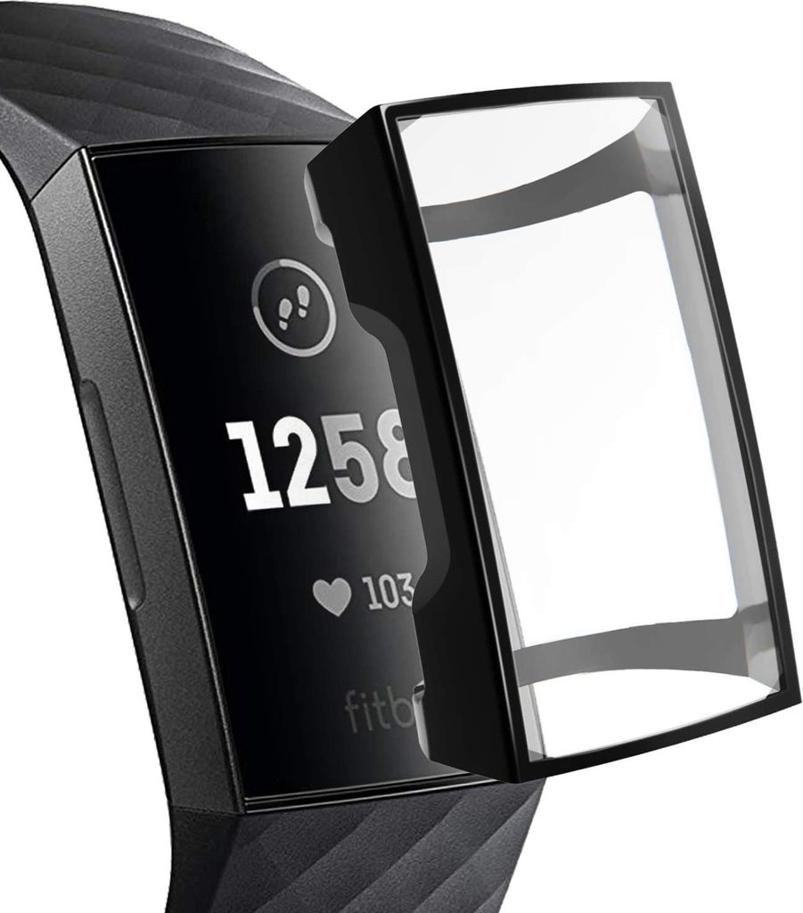 Strap-it Fitbit Charge 3 / 4 Schutzhülle (Schwarz)