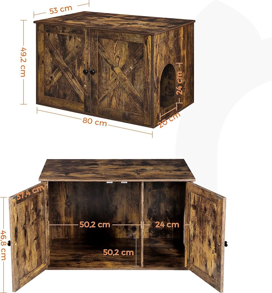FEANDREA Katzentoilette,80x53x49,2cm,mit herausnehmbarem Produktbild 4