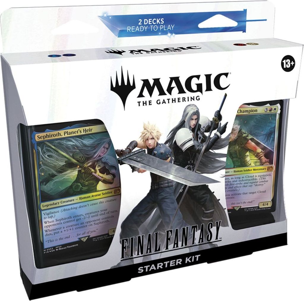 A product box for a Magic: The Gathering Starter Kit featuring Final Fantasy characters.