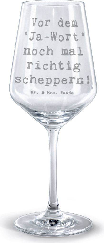 Mr. & Mrs. Panda Weinglas Spruch Polterabend Spaß - Transparent - Geschenk, graviert, wein glas, Tradition, für rotwein, Heiraten, Heirat, gravie...