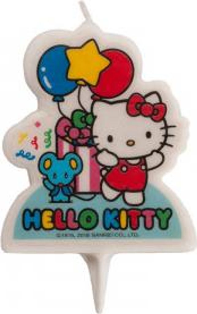 Świeczka na tort Hello Kitty 7 cm z myszką i balonami - Zdjęcie produktu 