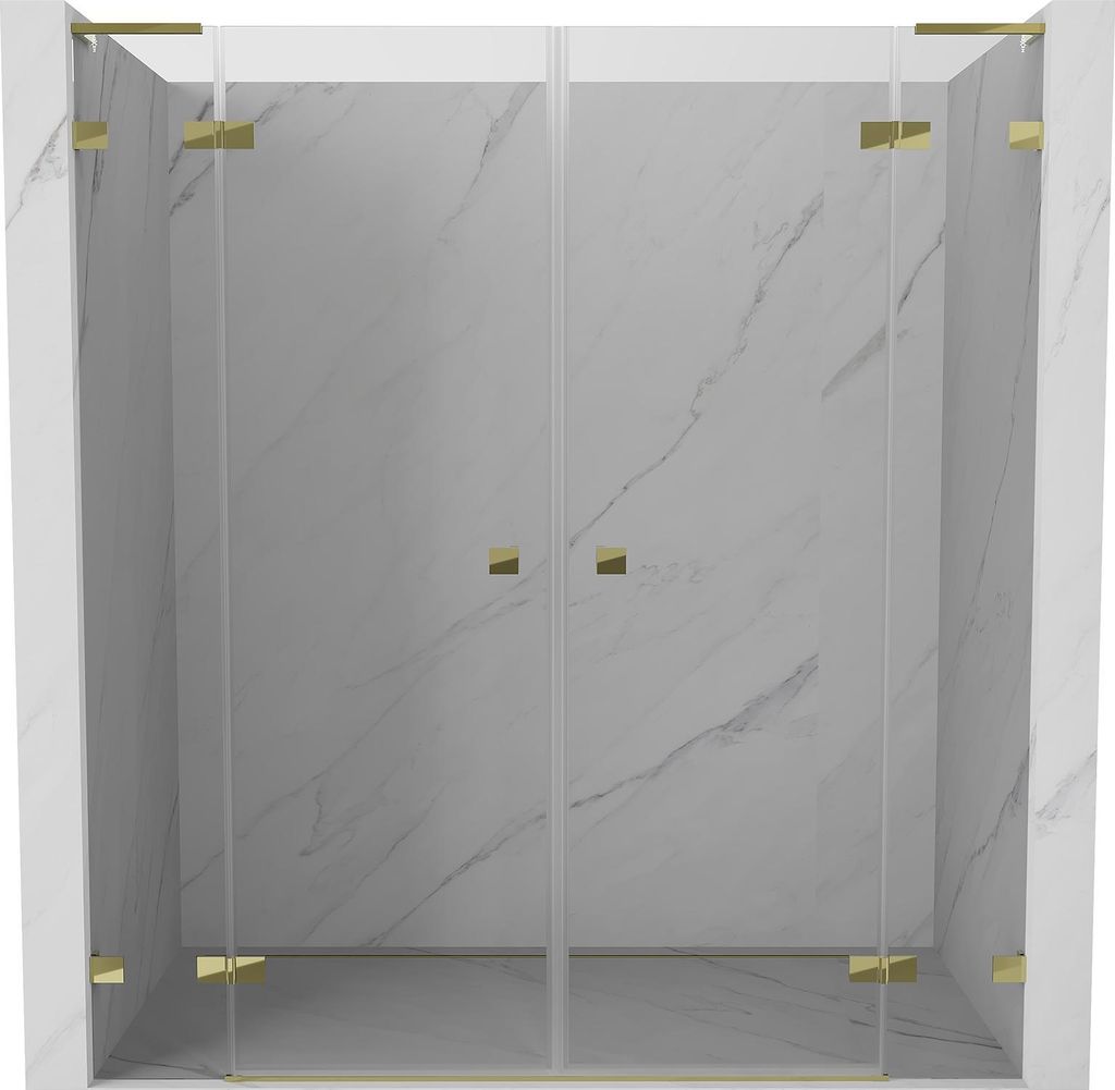 Mexen Lunar L Duo Duschfalttüren 190 , transparent, gold - 834DL-190-000-50-00