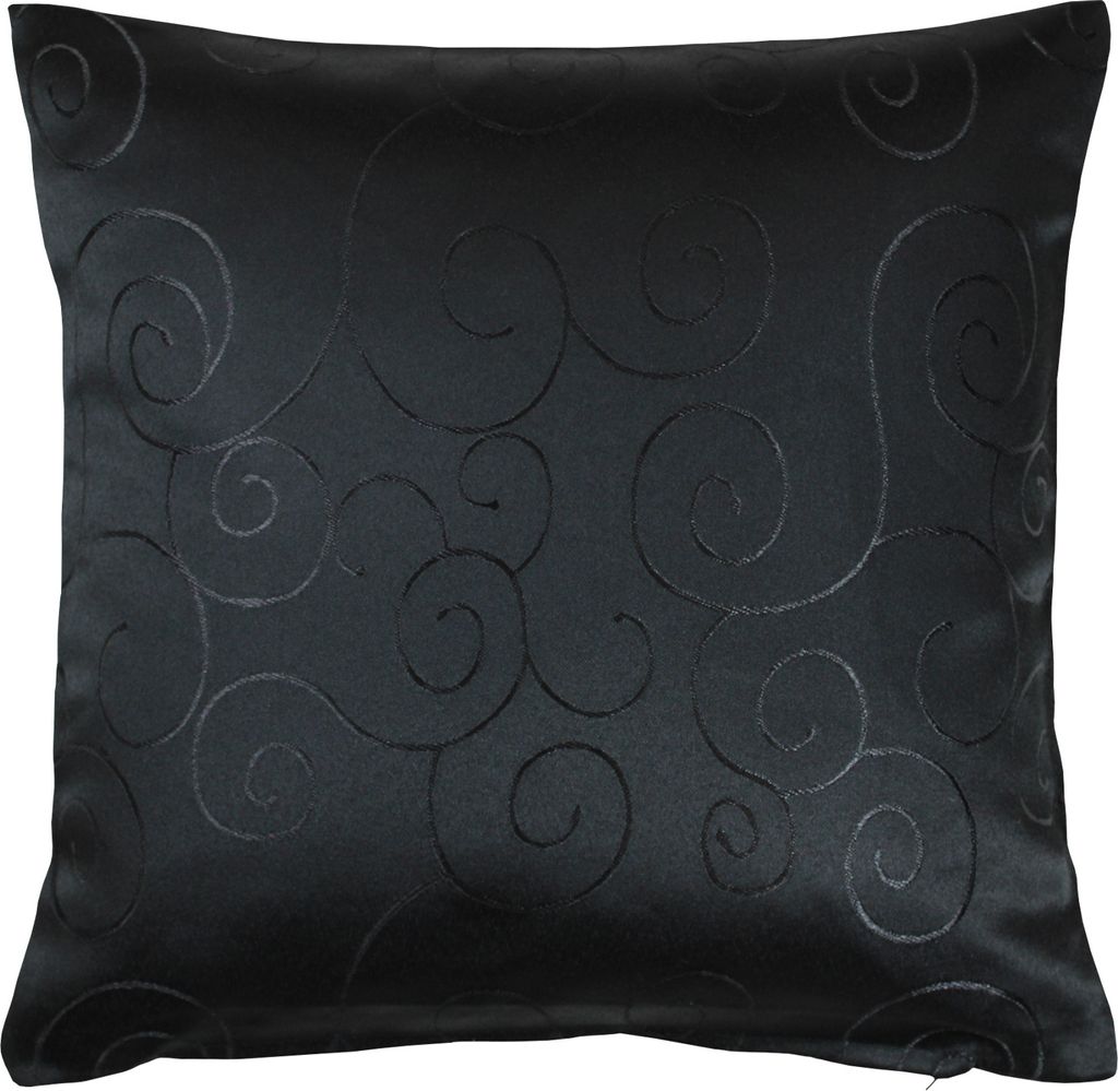 Kissenbezug 60x60 cm schwarz Damast Circle Deko Kissenhülle mit Reißverschluss
