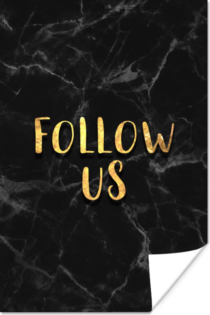 MuchoWow Poster Soziale Medien - Instagram - Gold - Marmor 20x30 cm - Papierdruck