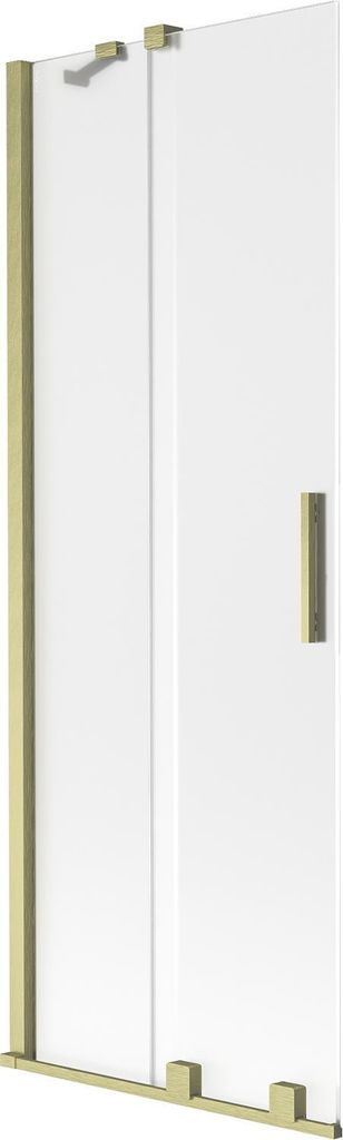 Mexen Velar Duschwand, 2-flügelig, verschiebbar, 75 x 150 cm, matt, gebürstetes Gold - 896-075-000-31-55