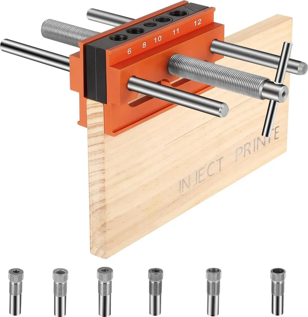 Gabarit de perçage inox 6 à 12 mm - Guide robuste pour menuiserie