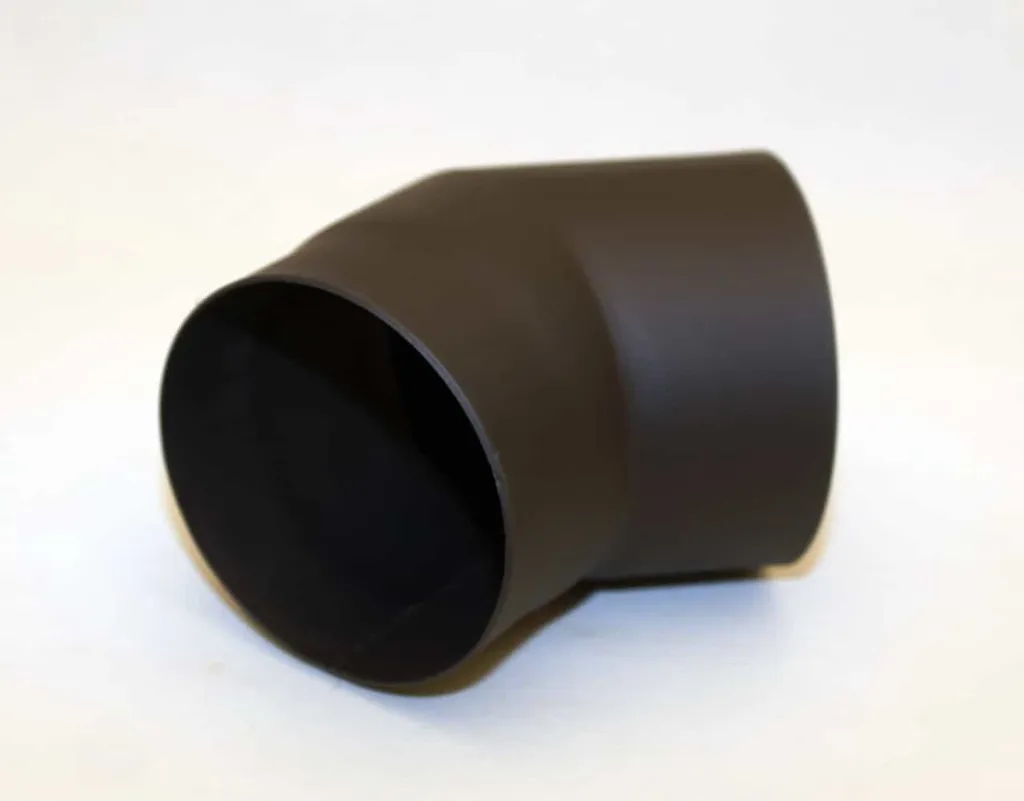 Gomito 45° per Stufa a Legna e Pellet Nero Metallizzato Elegante