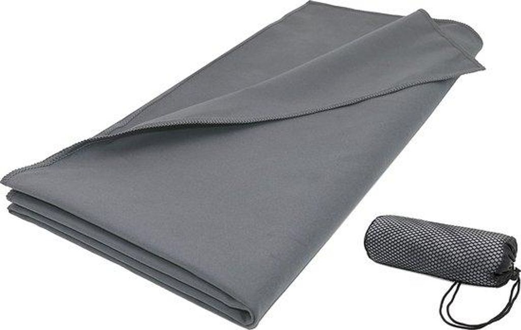 Asciugamano sportivo in microfibra, 90x180 cm, antracite, Immagine del prodotto 