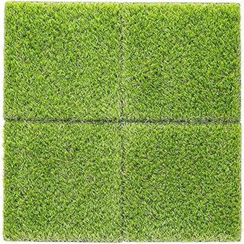 Navaris 4X Kunstrasen Matten quadratisch - je 30,3 x 30,3cm - Kunstrasenteppich Platten Fliesen Balkon Terrasse - künstlicher Deko Rasenteppich