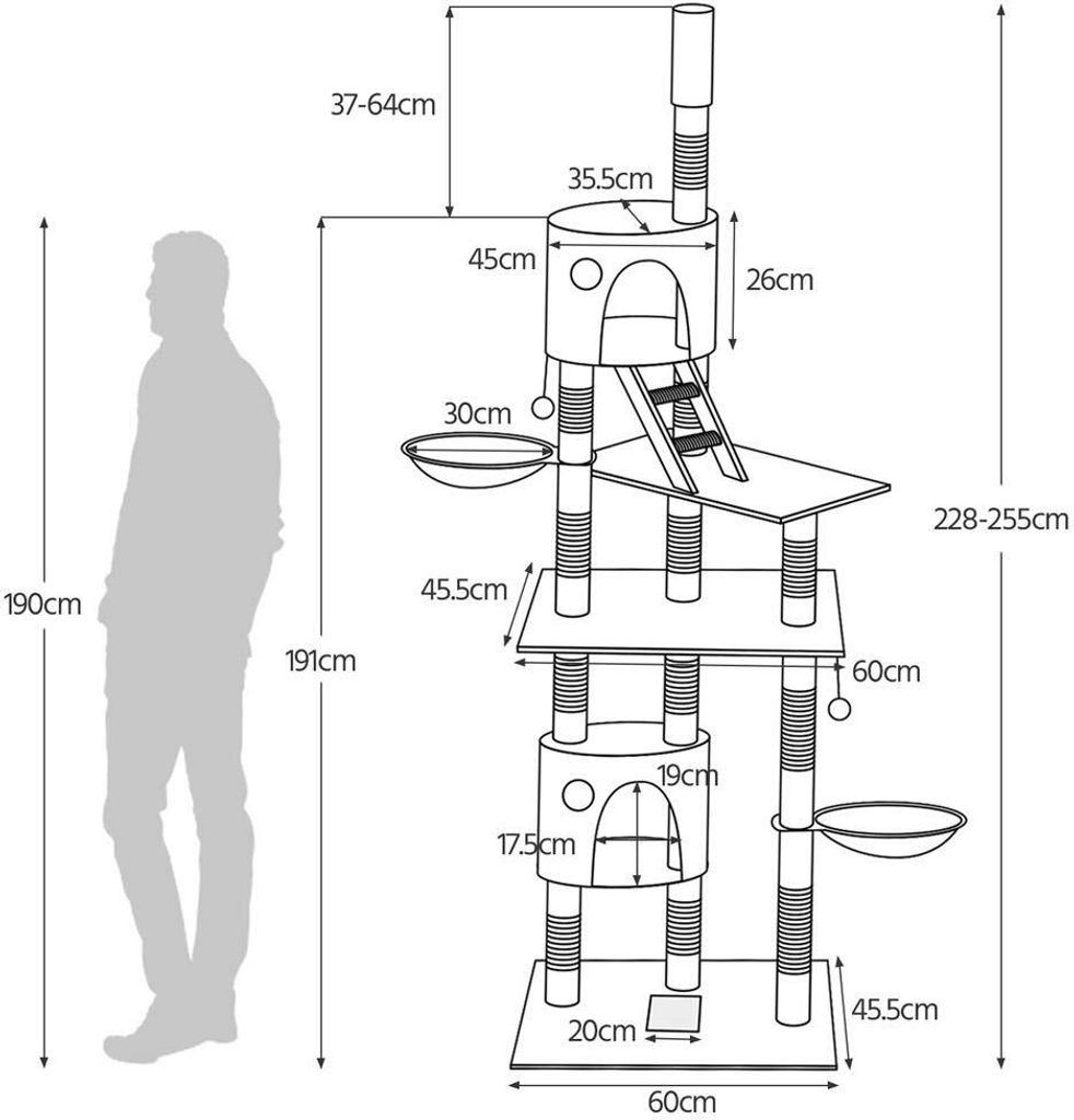 Yaheetech Kratzbäume Kratzbaum XXL Deckenhohe  Produktbild 7