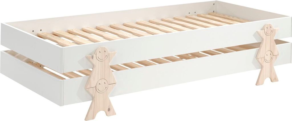 Stapelbett (2er Set) Karlene 204x94x48 MDF Weiß