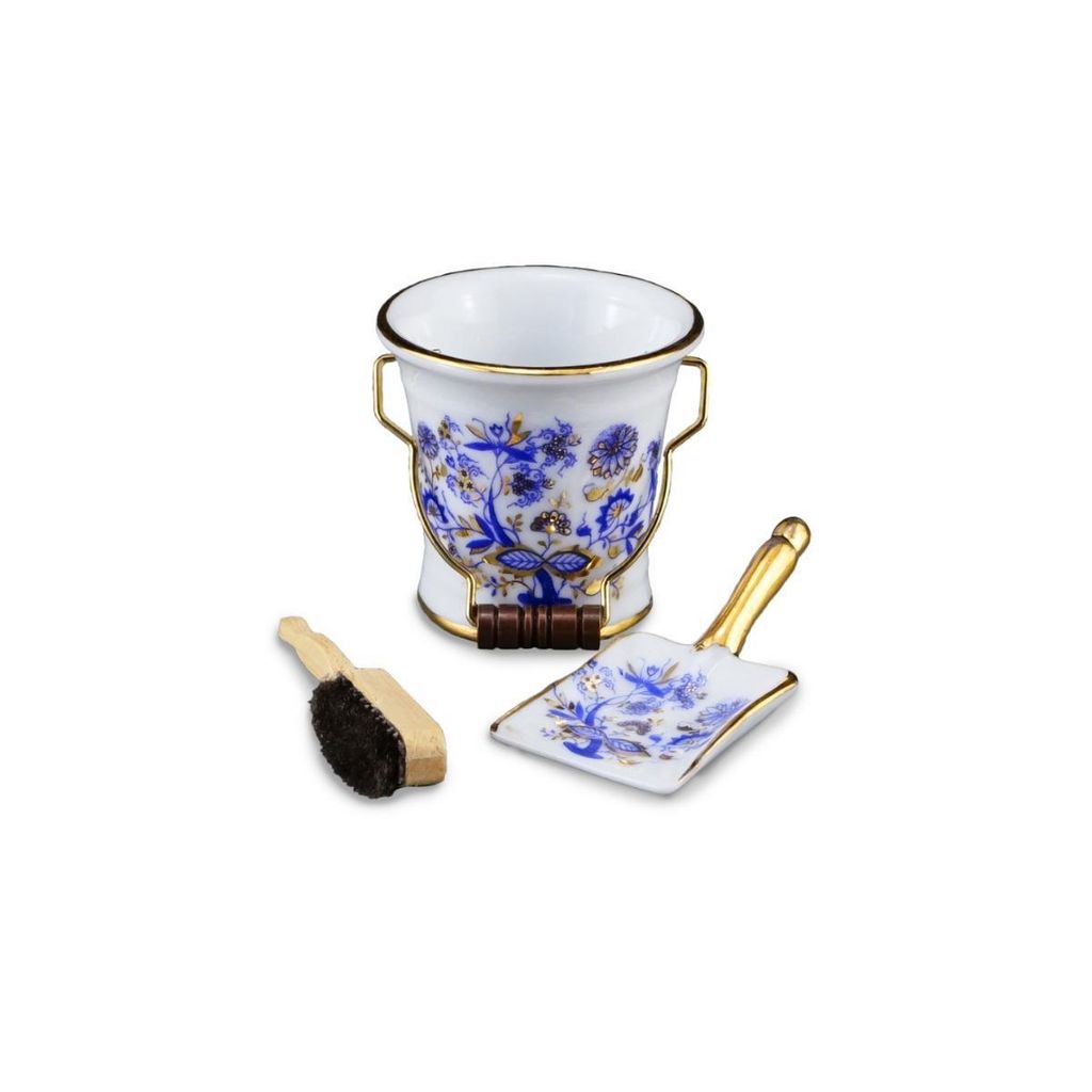 Miniatur Putzset Zwiebel Gold aus Porzellan für Sammler