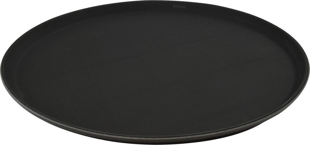 Argon Ta Rundes, rutschfestes Serviertablett – 40 cm – Schwarz