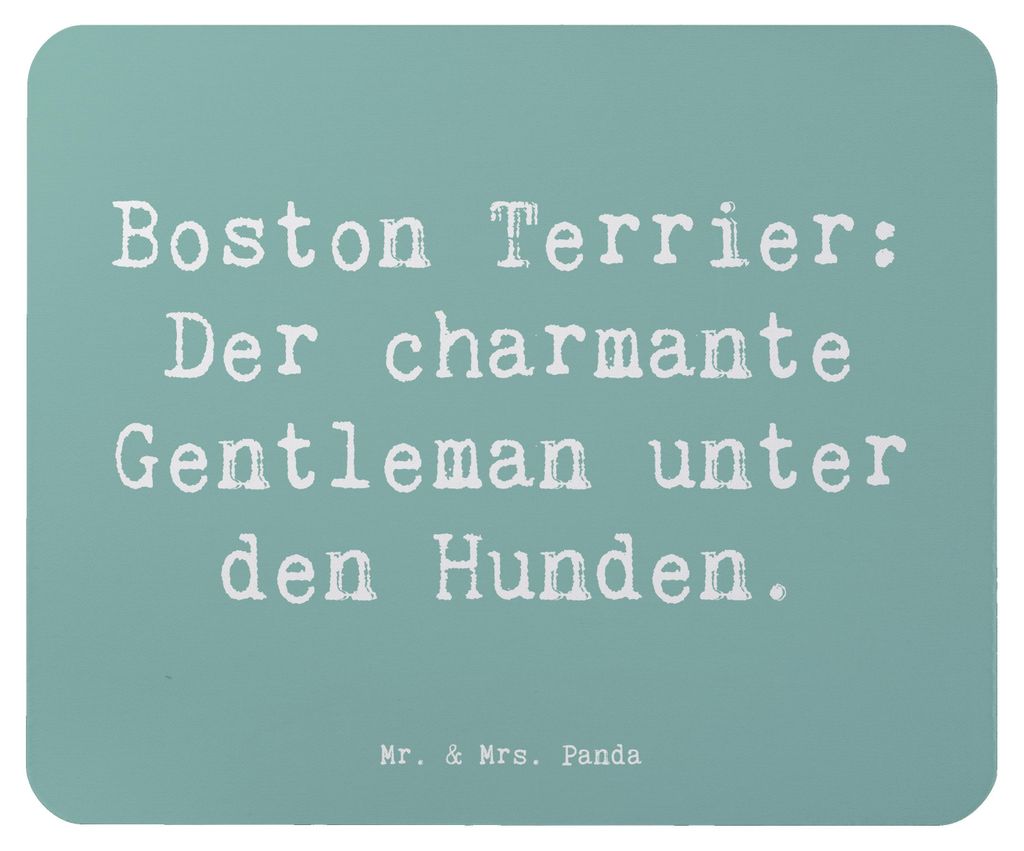 Mr. & Mrs. Panda Mousepad Spruch Boston Terrier Gentleman - Meeresbrise - Geschenk, pc mausunterlage, Hunderassen Charakter, Hundespruch, Mauspad, ...